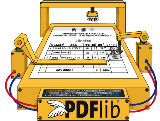 PDFlibを使うとPDFが作成できる